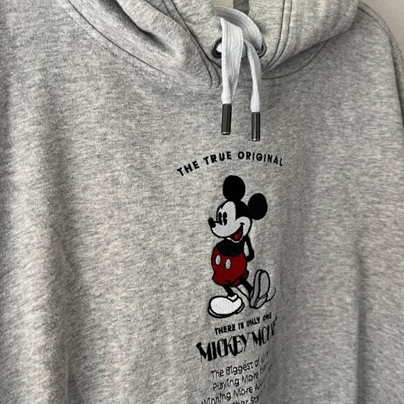 H&M disney // heather gray  mickey mouse embroidered hoodie Large - Picture 5 of 8